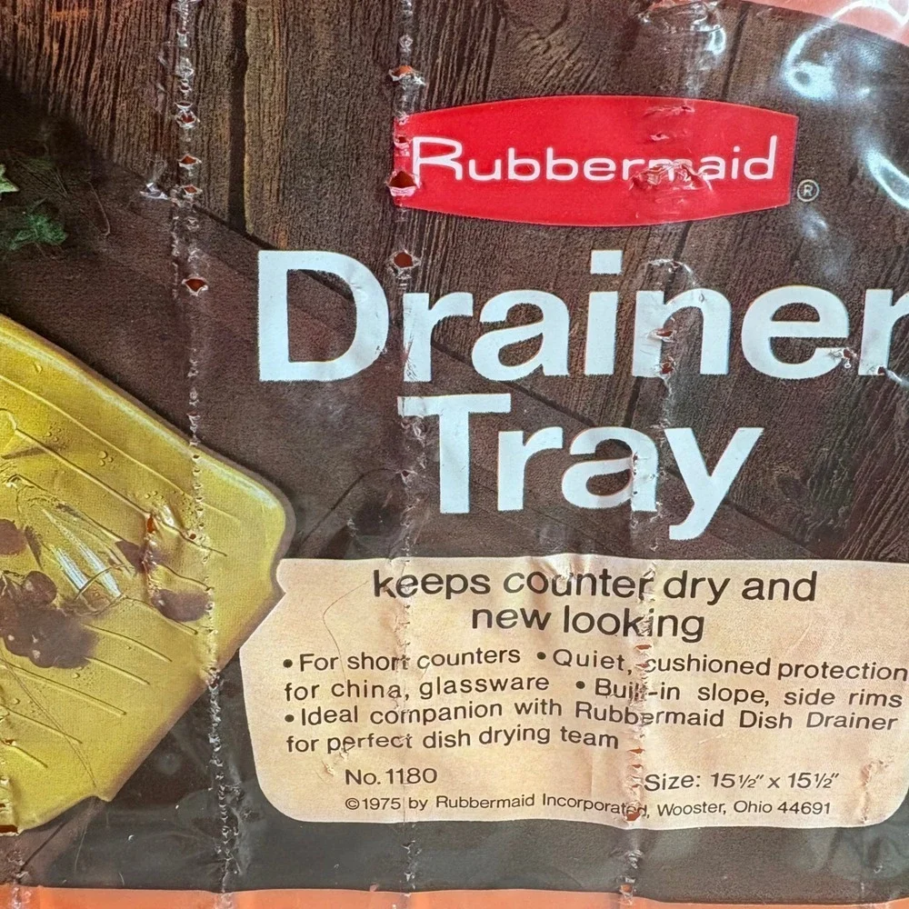 Rubbermaid Drainer Tray Orange 1975 Model 1180 Kitchen Countertop Organizer